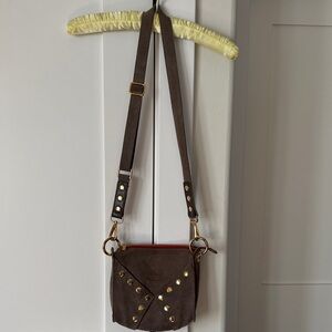 Hammitt Brown Crossbody Bag with Gold Accents